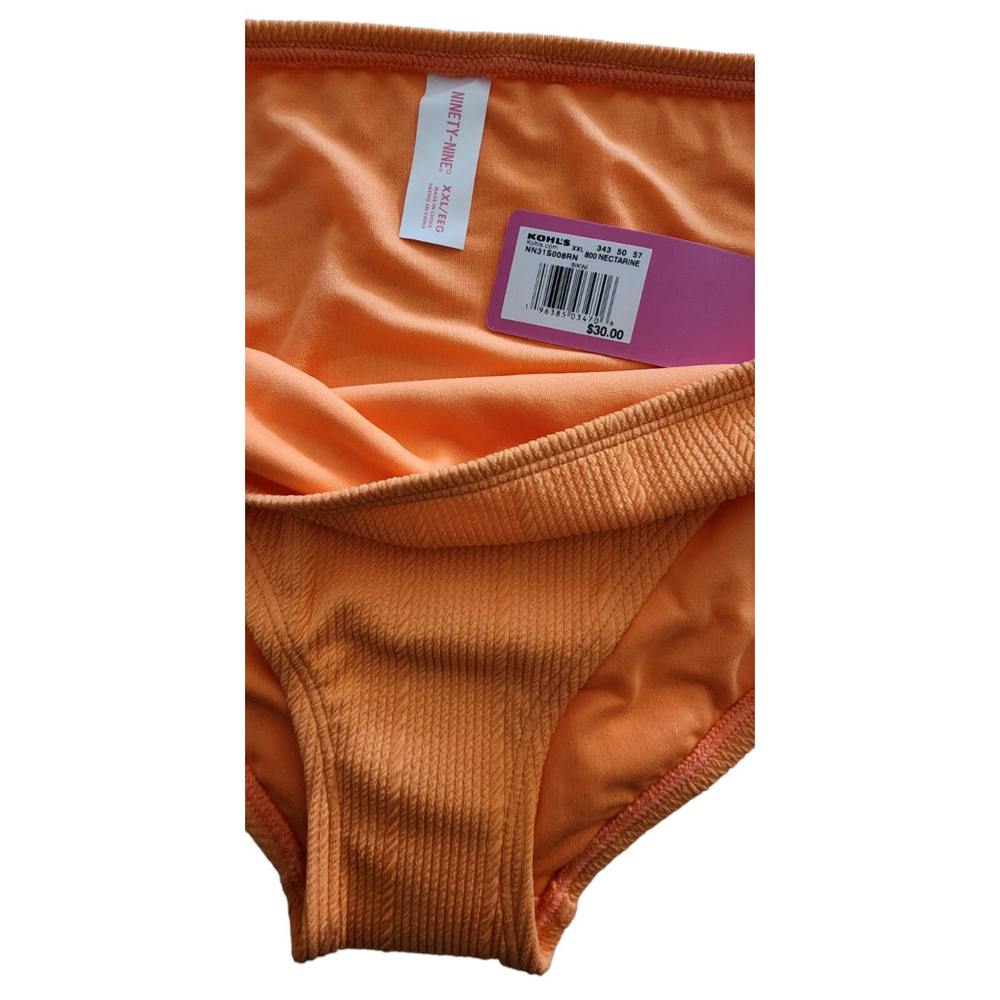 Juniors' Ninety-Nine° Bikini Swim Bottoms Size XXL 19 NWT Nectarine Orange NWT - Picture 4 of 5